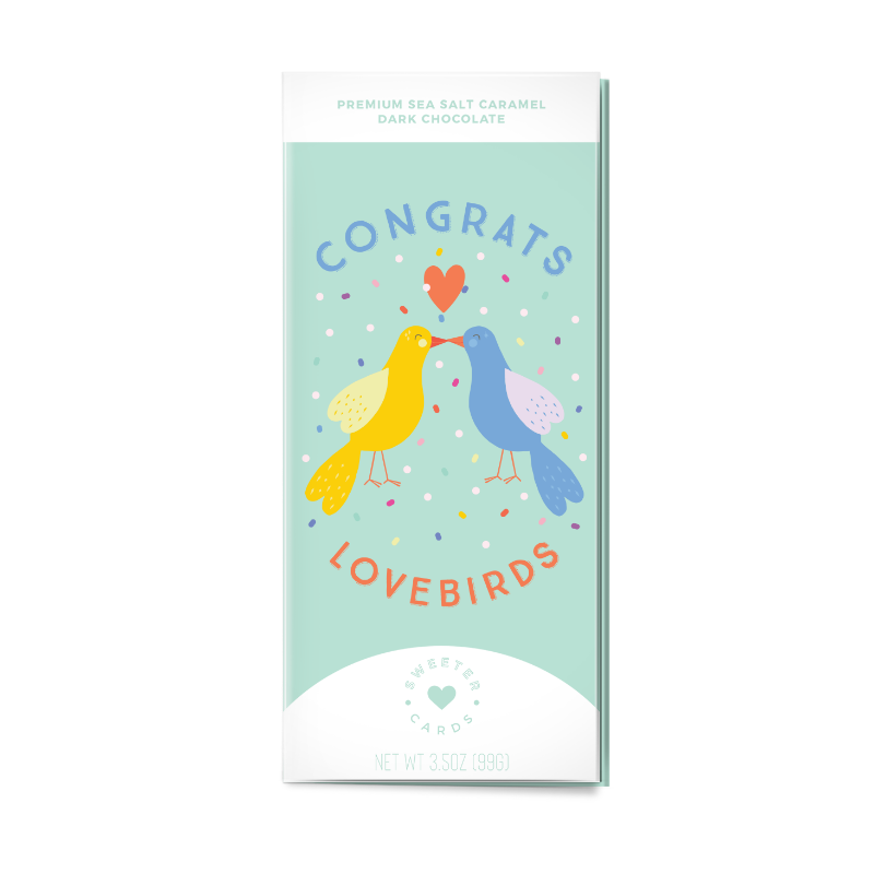 Chocolate with a Congrats Lovebirds Card - Sweeter Cards Chocolate
