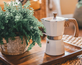 Milano Stovetop Espresso Maker - White - 3 cups - Grosche