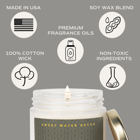 Sweet Water Decor - *NEW* Warm and Cozy 9 oz Soy Candle - Home Decor & Gifts