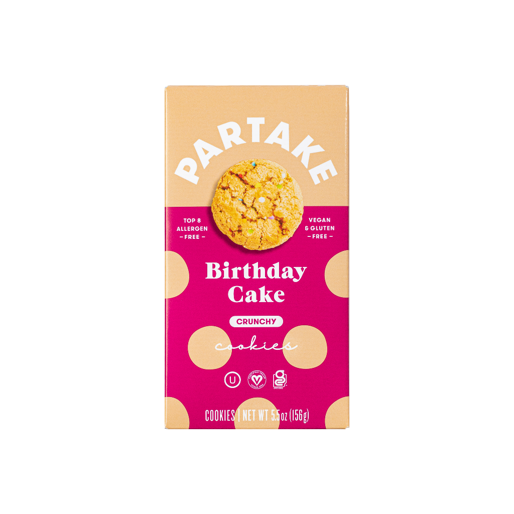 Crunchy Birthday Cake Cookies - Partake Foods