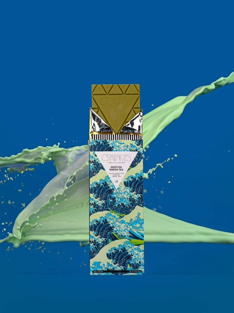 Matcha Green Tea White Chocolate Bar - Compartés Chocolate