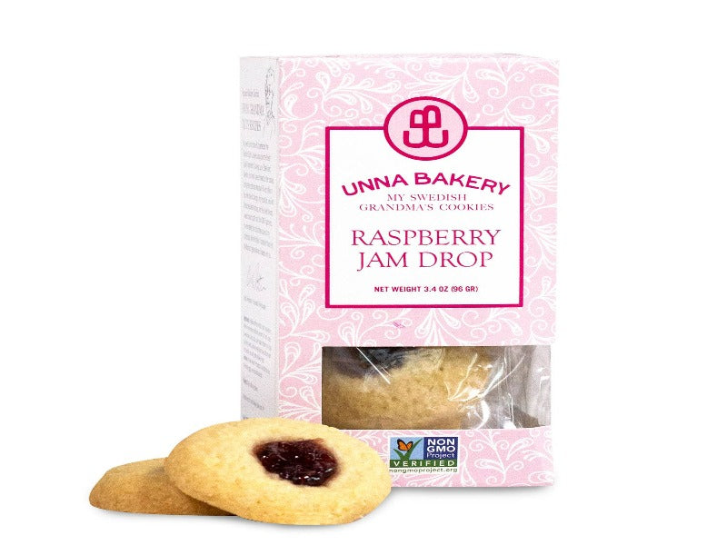 Raspberry Jam Drop Shortbread Cookies - Unna Bakery